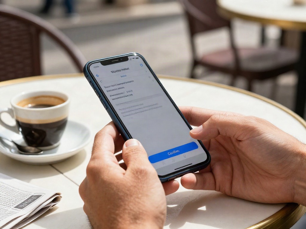 Close-up of a phone showing a crypto wallet confirmation screen for a mint transaction with an estimated network fee