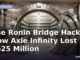 Empty bank vault with its round steel door standing open, illustrating the drained Ronin bridge