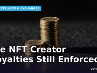 Two stacks of gold coins, one tall and one short, under dramatic side lighting representing paid versus unpaid NFT creator royalties
